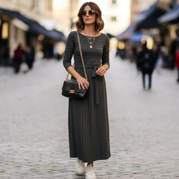 Carly Jean Los Angeles Dresses & Skirts - ​Carly Jean Los‎ Angeles CJLA Striped Maxi Dress Small Gray